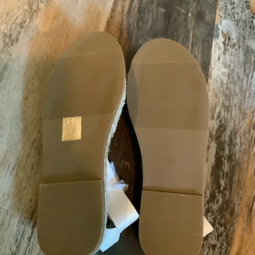 PrettyLittleThing White Espadrille Slingback Sandals with Buckle Size 39